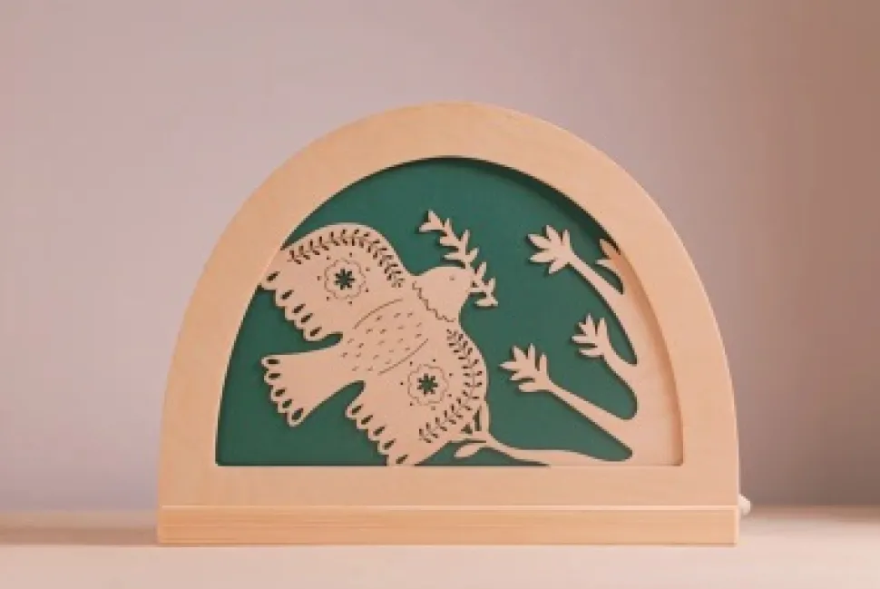 Atelier De Noest - Silhouet Voor In Lamp, Folklore Vogel