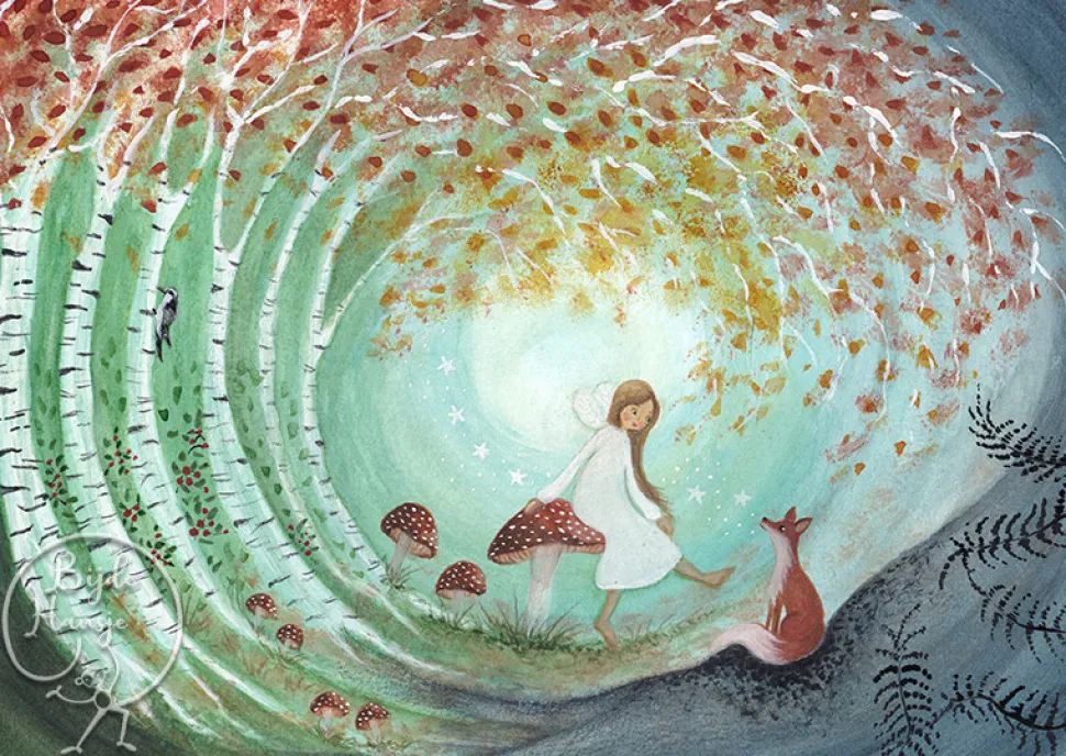 BijdeHansje Ansichtkaart Herfst Feetje