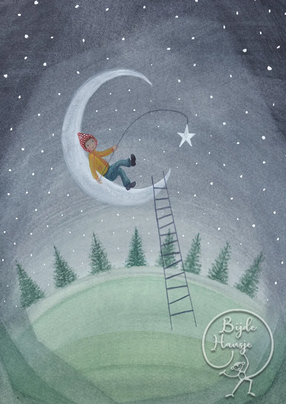 BijdeHansje Ansichtkaart Maan