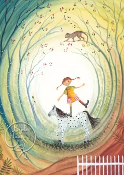 BijdeHansje Ansichtkaart Pippi Langkous