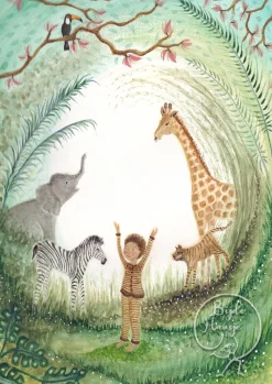 BijdeHansje Ansichtkaart Jungle