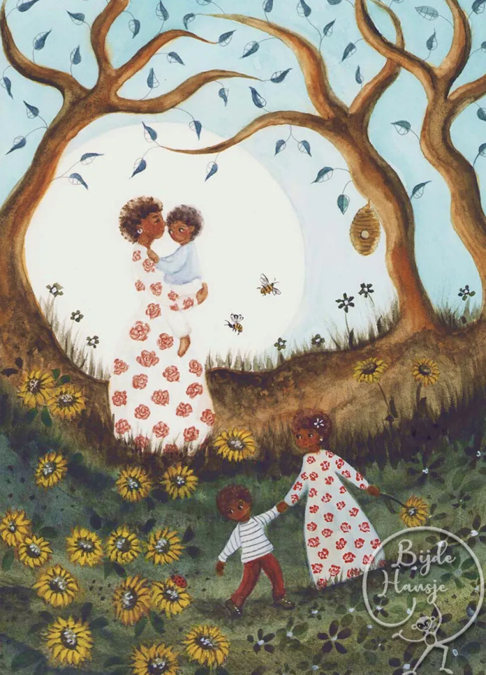 BijdeHansje Ansichtkaart Zonnebloemen