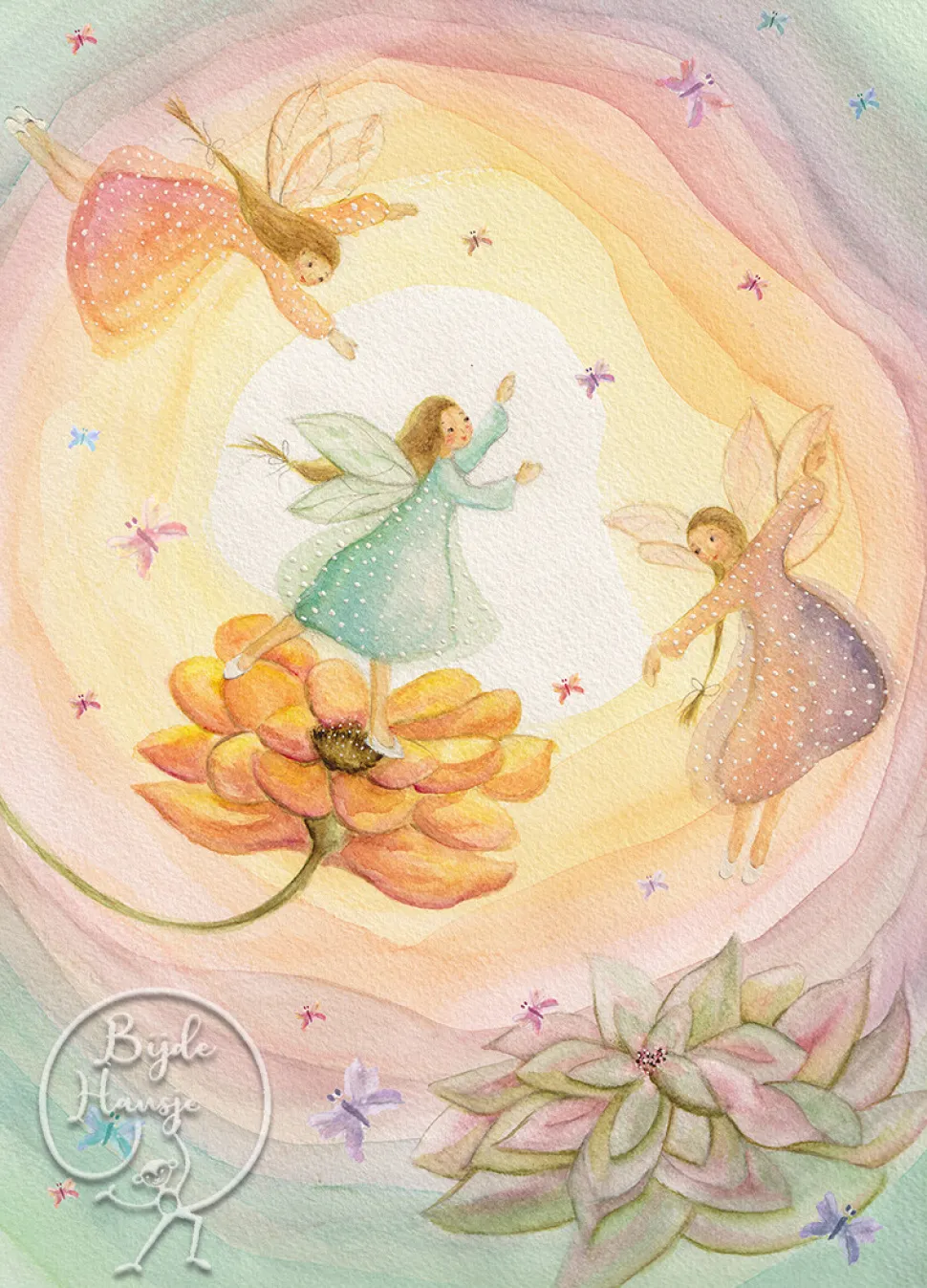 BijdeHansje Ansichtkaart Vlinder Feetjes