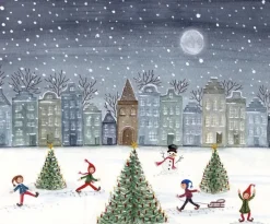 BijdeHansje Ansichtkaart Schaatsen