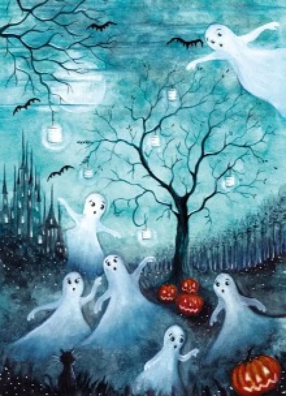 BijdeHansje Ansichtkaart Spooky Halloween