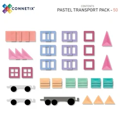 Connetix Pastel Transport Pack, 50 Stuks