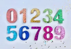 Glitter Cijferset Regenboog, 0-9