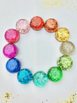 Glitter XL Speelparels Regenboog, 12 Stuks