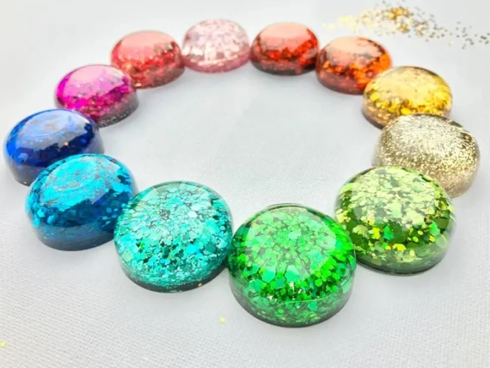 Glitter XL Speelparels Regenboog, 12 Stuks