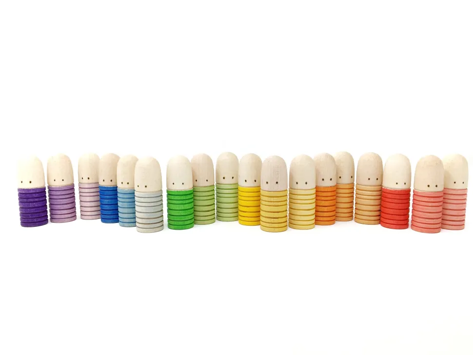 Grapat Houten Poppetjes Set, Brots