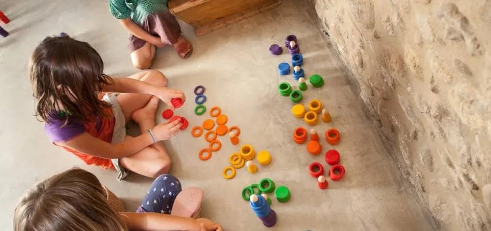 Grapat Set Nins, Ringen En Munten Rainbow Colors