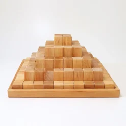 Grimm's Blokken Piramide Naturel, 100 Stuks Groot