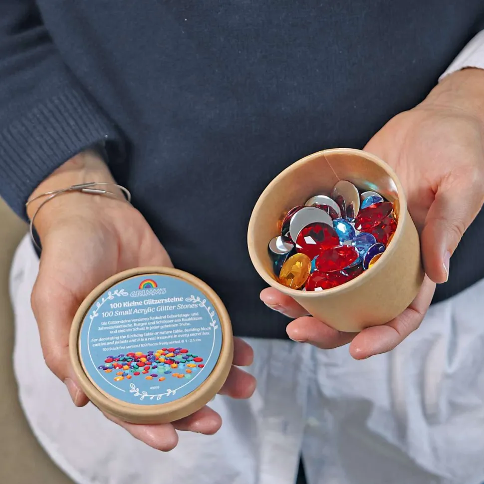 Grimm's Glitterstenen Klein, 100 Stuks