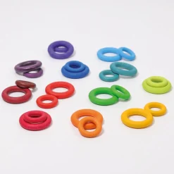Grimm's Houten Ringen, Regenboogkleur 24 Delig