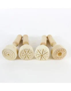 Houten Stempels Verschillende Structuren, 4 Stuks
