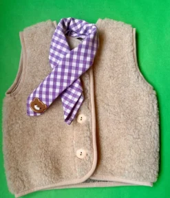 Luka Luna Bandana Paarse Ruitjes + Beertjes Embleem