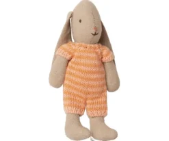 Maileg - Bunny (size Micro), Oranje Gestreept Pakje