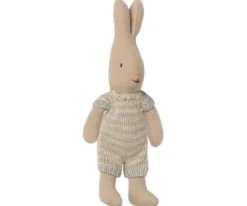 Maileg - Rabbit (size Micro), Lichtblauw Gestreept Pakje