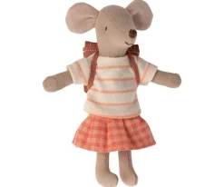 Maileg Driewieler Muis, Grote Zus Koraalkleurige Rugzak