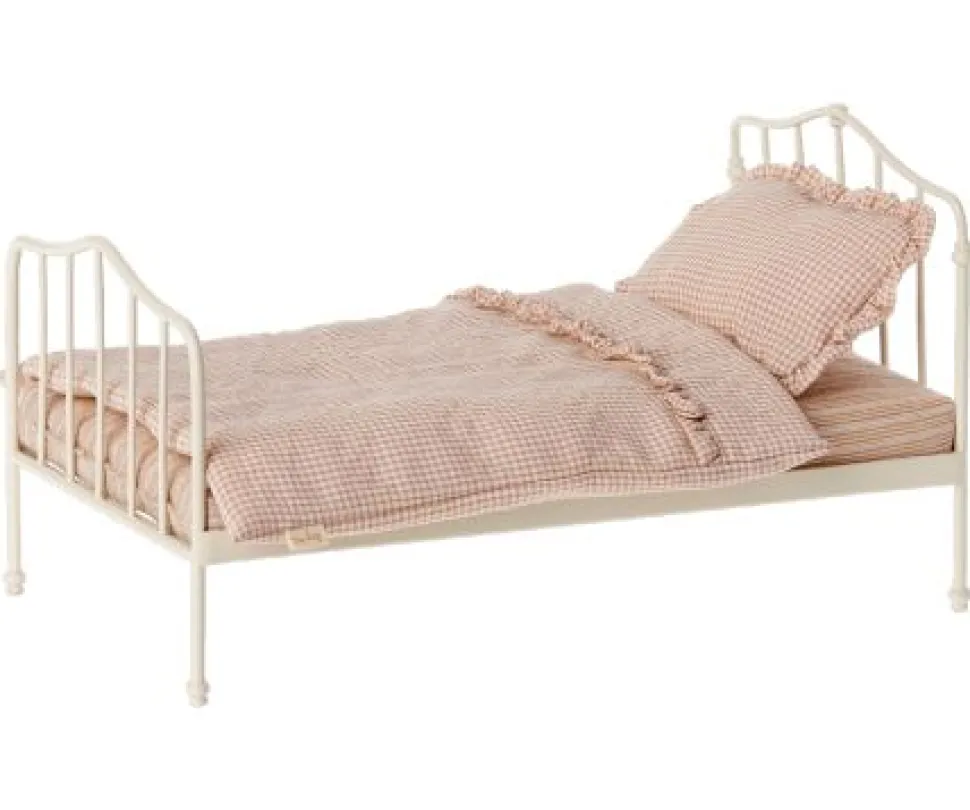 Maileg Miniatuur Bed, Mini Roze/rood