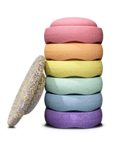 Stapelstein Rainbow Pastel Set 6 + 1 Balansbord