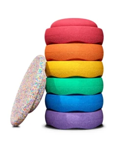Stapelstein Rainbow Set Classic, 6 Stuks + Balans Bord Super Confetti