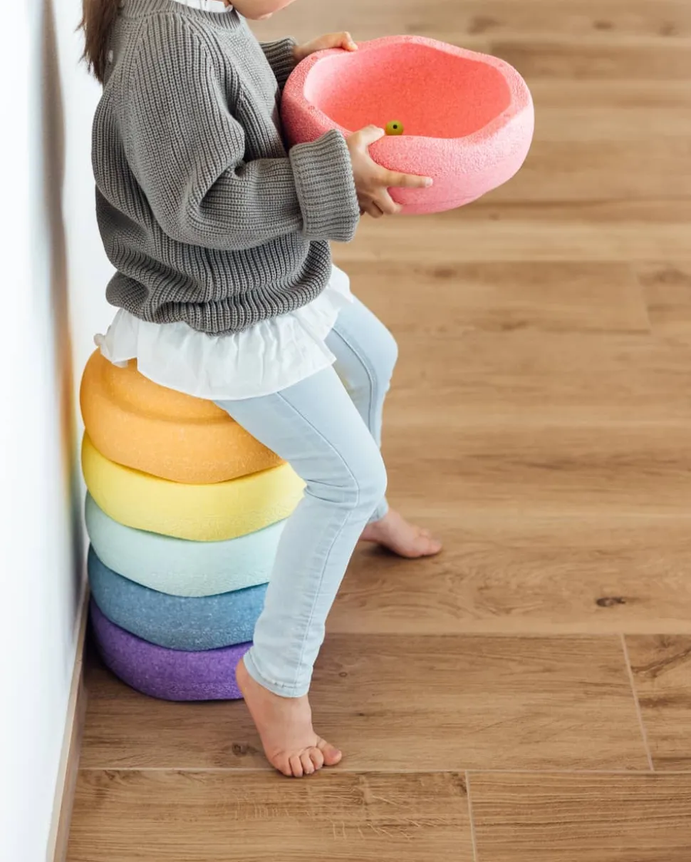 Stapelstein Regenboog Pastel Set, 6 Stuks