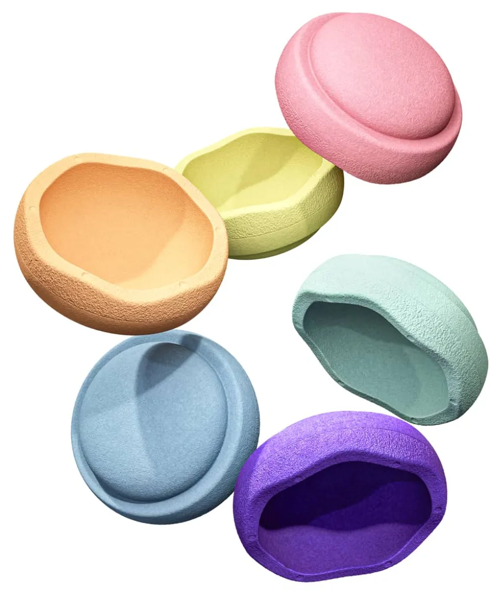 Stapelstein Regenboog Pastel Set, 6 Stuks