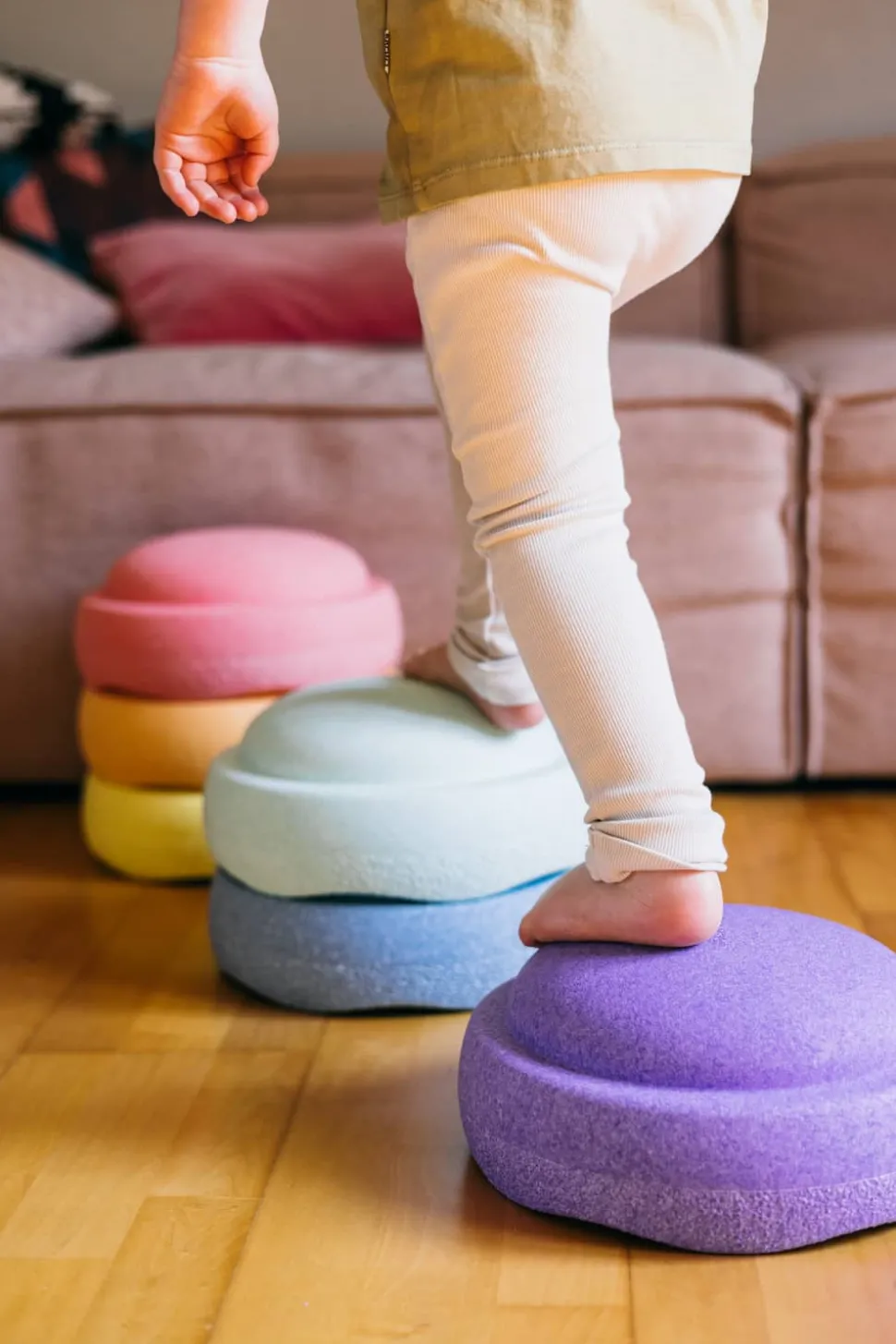 Stapelstein Regenboog Pastel Set, 6 Stuks