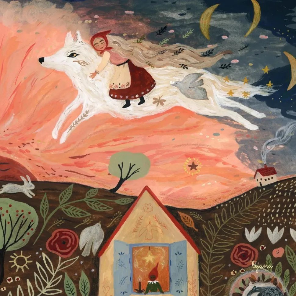 Toverlux Toverplaat - Tijana Draws, Girl And The Wolf