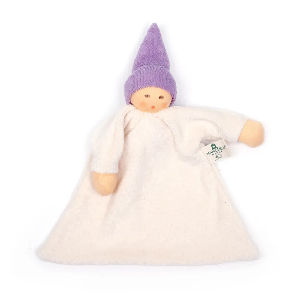 Zonnekindpop | Badstof Geboorteknuffel Lila