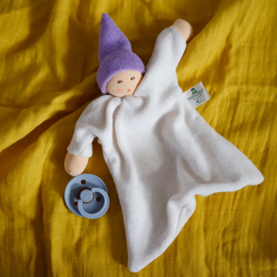 Zonnekindpop | Badstof Geboorteknuffel Lila